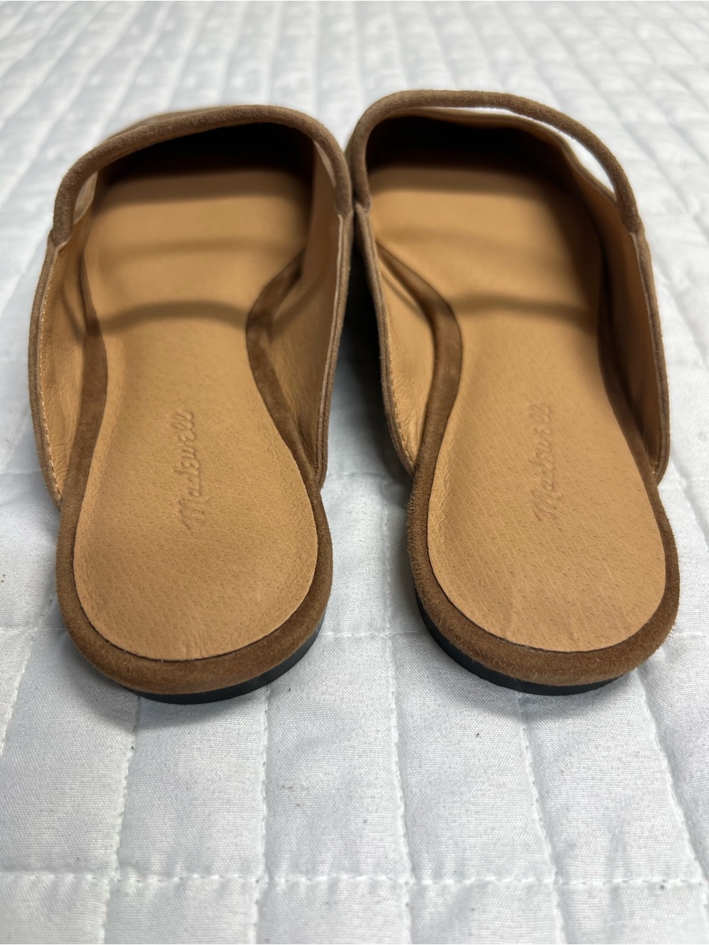 Madewell The Greta Ballet Flat Mule in Aged Cognac Suede Size 8 - Picture 6 of 11